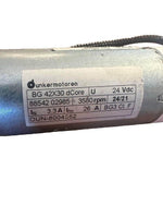 Dunkermotoren BG 42X30 dCore 24V DC motor with 3580 rpm, 3.3A, and 26A specs for industrial use