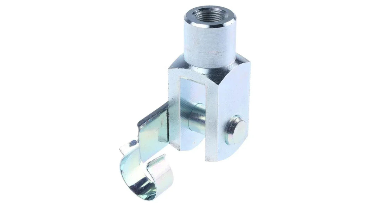 Metal tractor part with threaded connector and clamp for agricultural machinery
