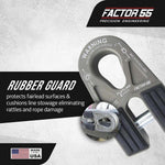 Factor 55 Flatlink shackle with rubber guard, USA-made precision engineering for line stowage protection