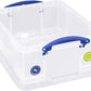 Really Useful 18L Box Clear 480 W x 390 D x 200 H mm Stackable Storage Box
