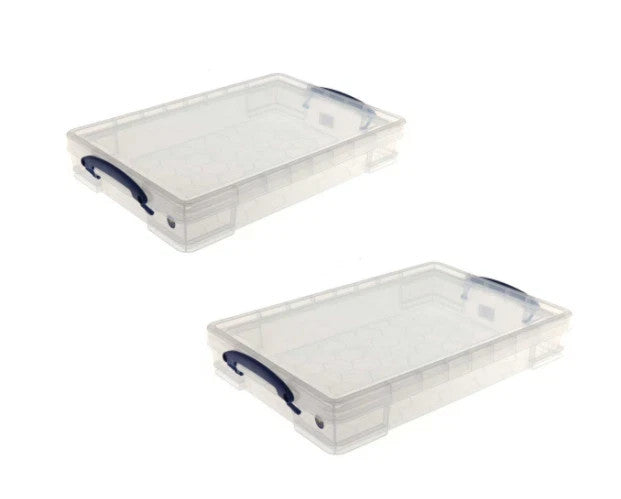 2 PACK Really Useful 10 Litre A3 Paper Storage Box Stackable Storage Box
