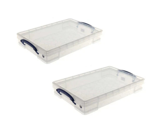 2 PACK Really Useful 10 Litre A3 Paper Storage Box Stackable Storage Box