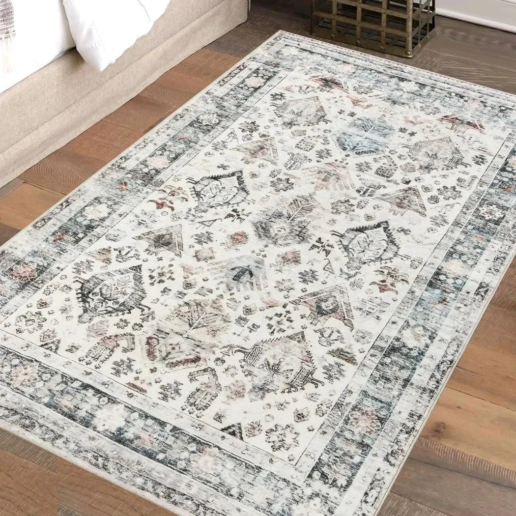 Marlow Floor Rug Vintage Short Pile Washable Carpet Soft Plush Non Slip 200x230