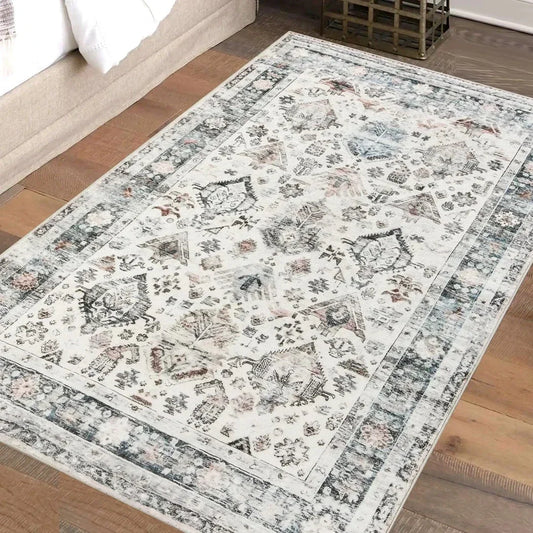 Marlow Floor Rug Vintage Short Pile Washable Carpet Soft Plush Non Slip 200x230