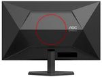 AOC Gaming monitor with red circular accent and geometric back design