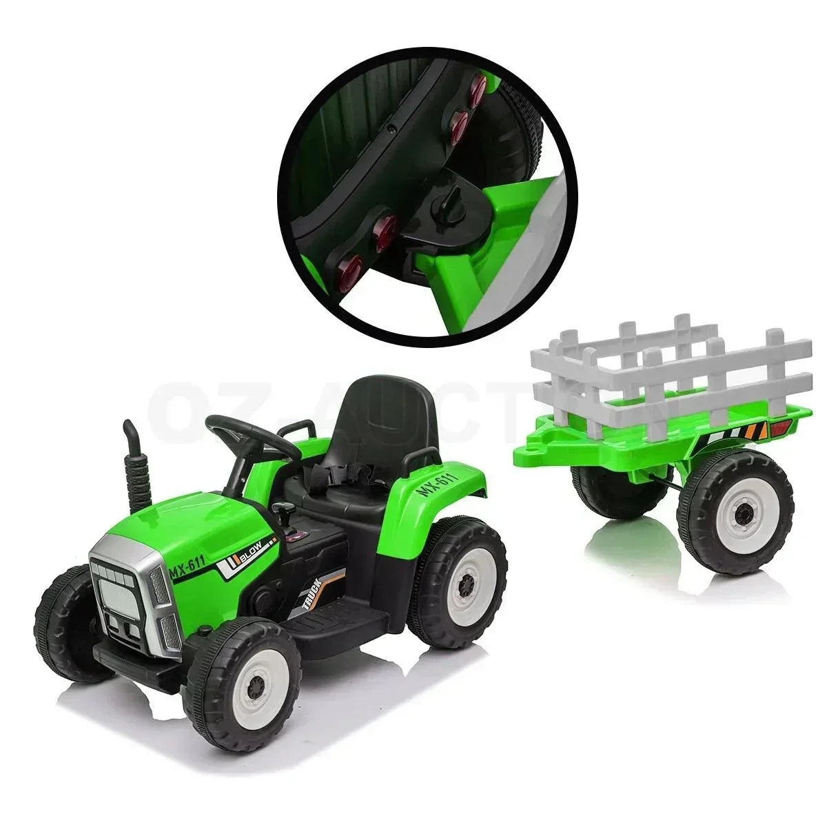 12V Kids Ride On Tractor Toy Electric Car Battery Kids Operated Toddlers - Green
