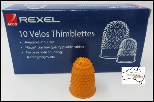 10 x Rexel Velos Rubber Size 00 Thimblettes Orange - In Stock