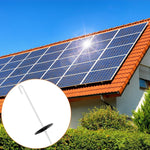 Solar panel on tiled roof with ground mount hook accessory for home energy systems