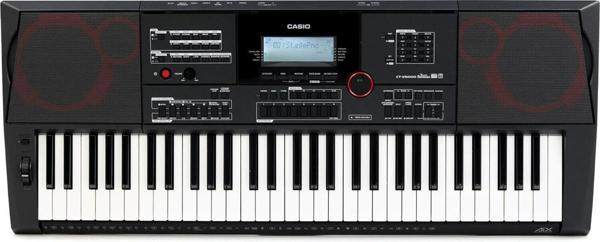 Casio CT-X5000 digital keyboard with built-in speakers and control panel for music production