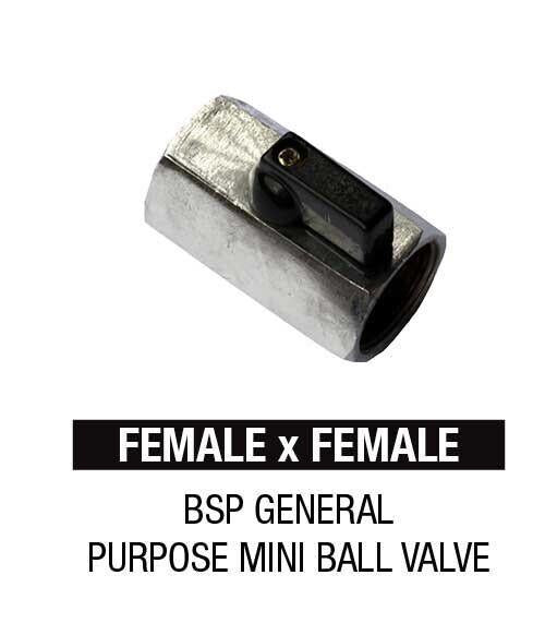 BSP Genral Ball valve 1/2" Mini Chrome Female x Female SS Lever VBBM15