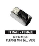 Female x Female BSP General Purpose Mini Ball Valve for industrial plumbing systems
