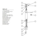 Exploded view diagram of basin mixer assembly with labeled parts list for plumbing repair