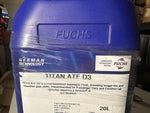 Fuchs Titan ATF D3 20L automatic transmission fluid for passenger and commercial vehicles