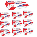 Mediflex blue nitrile powder-free gloves, latex-free, ideal for medical and industrial use.