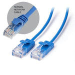 Blue Ethernet network cable with RJ45 connectors, normal LAN cable for internet connectivity