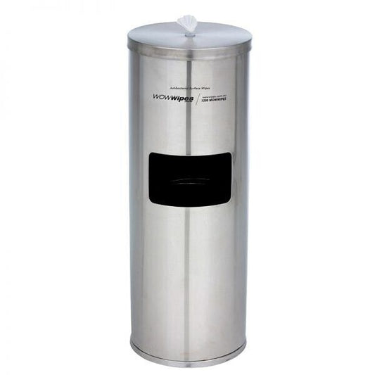 Wow Wipes Standing Stainless Steel Dispenser + Bin Freestanding