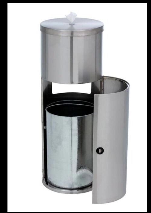 Wow Wipes Standing Stainless Steel Dispenser + Bin Freestanding