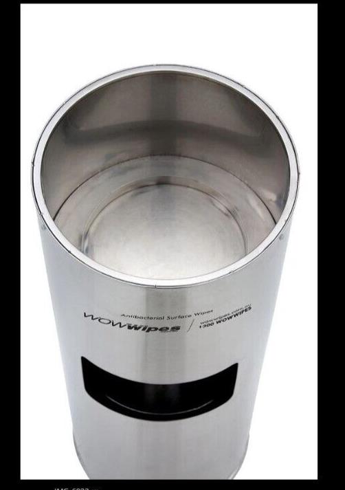 Wow Wipes Standing Stainless Steel Dispenser + Bin Freestanding