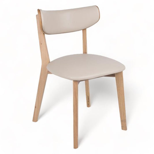 Oslo Taupe PU Australian Hardwood Dining Chair- Taupe PU seat