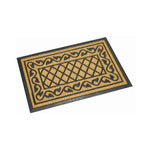 Decorative doormat with black border and diamond pattern, ideal for entryways