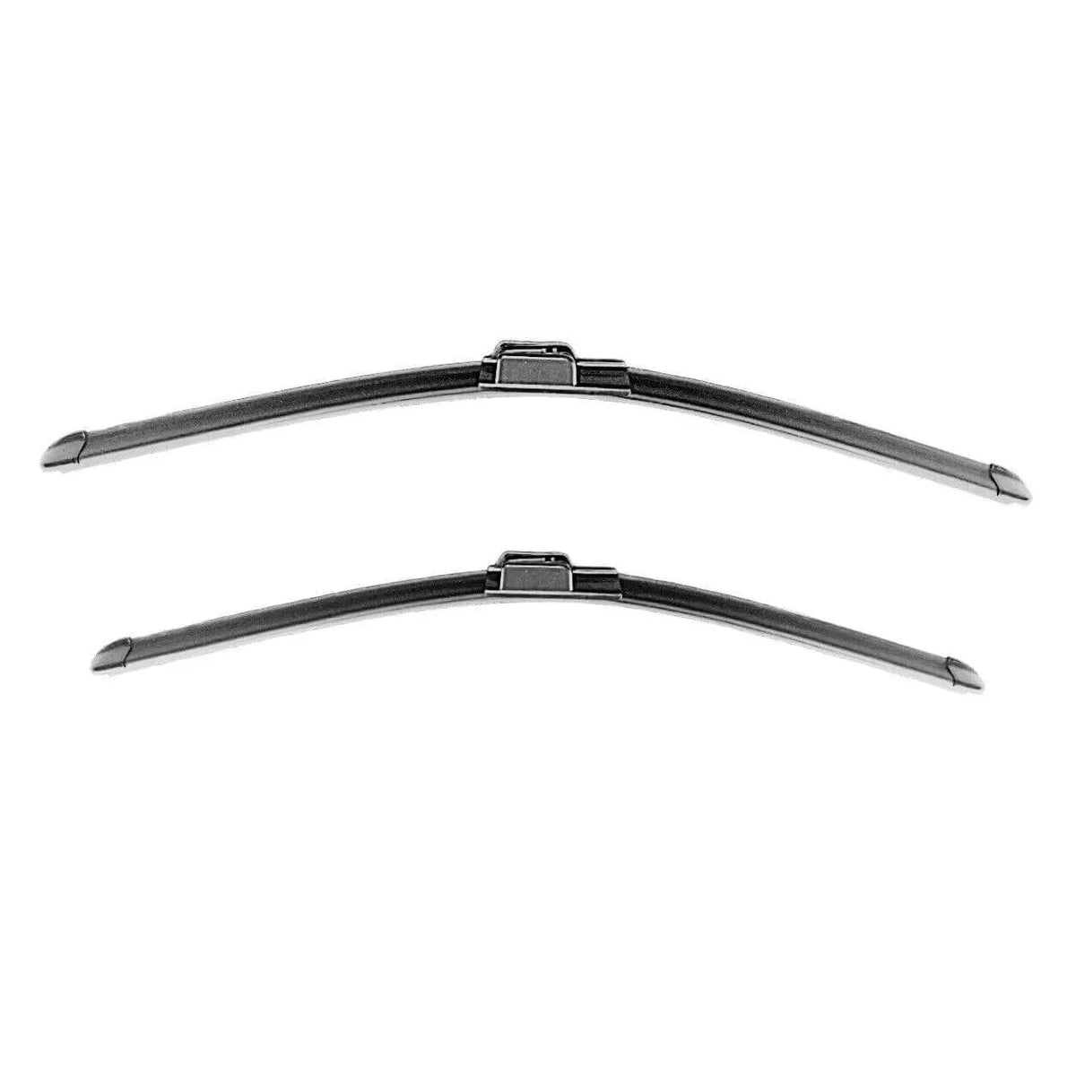 Pair of black windshield wiper blades for vehicle maintenance