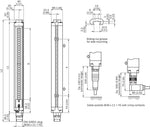 Technical diagram of DIN 43651 plug and M26 x 11 + FE cable sockets with crimp contacts