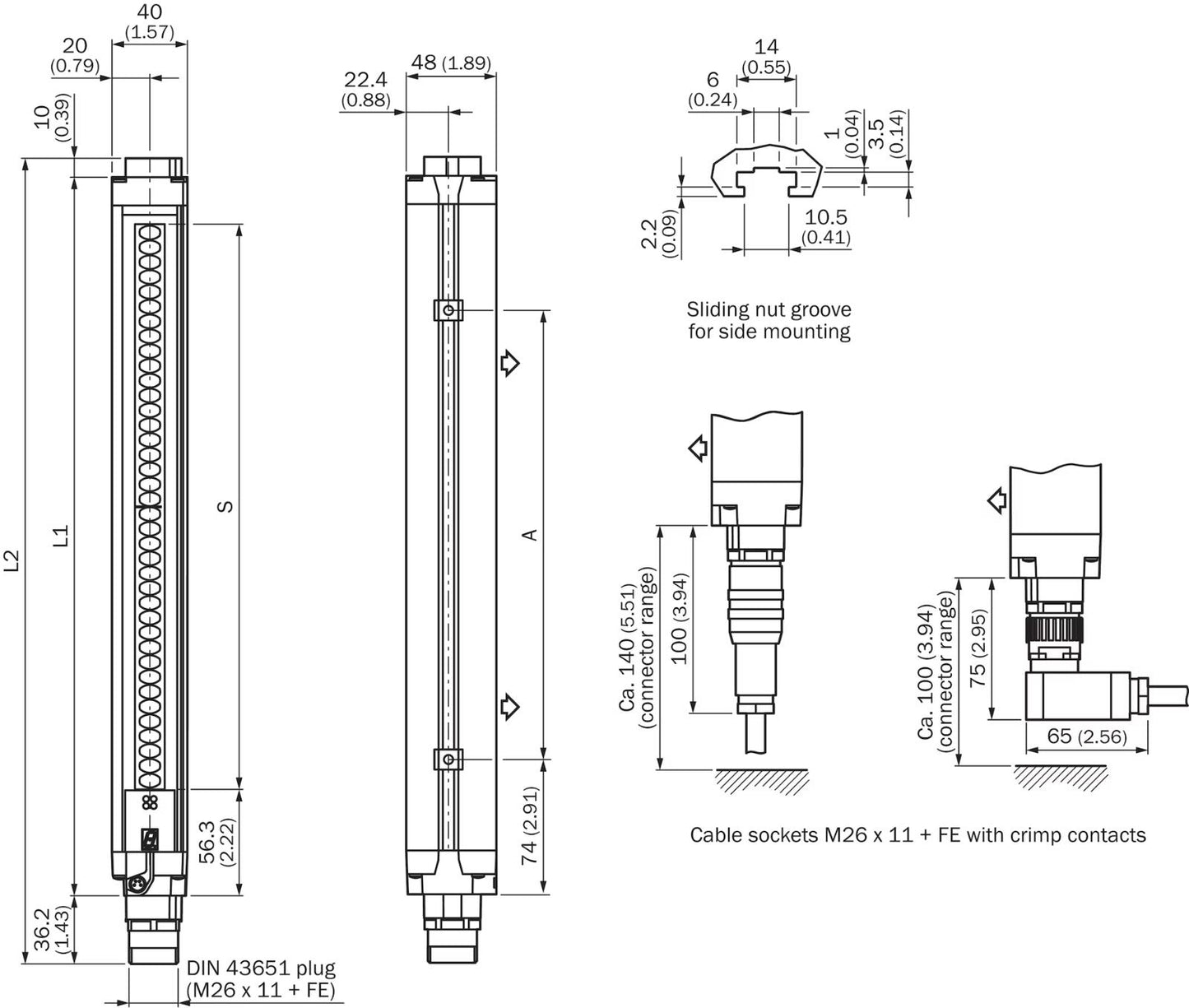 SICK C4000 Resolution 30MM Sender 750MM Safety Light C40S-0703CA010 (1018641