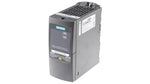 Siemens Micromaster 440 industrial inverter for motor control, compact grey unit with display and warning labels
