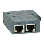 Siemens SIMATIC S7 industrial Ethernet module with dual RJ45 ports for automation systems
