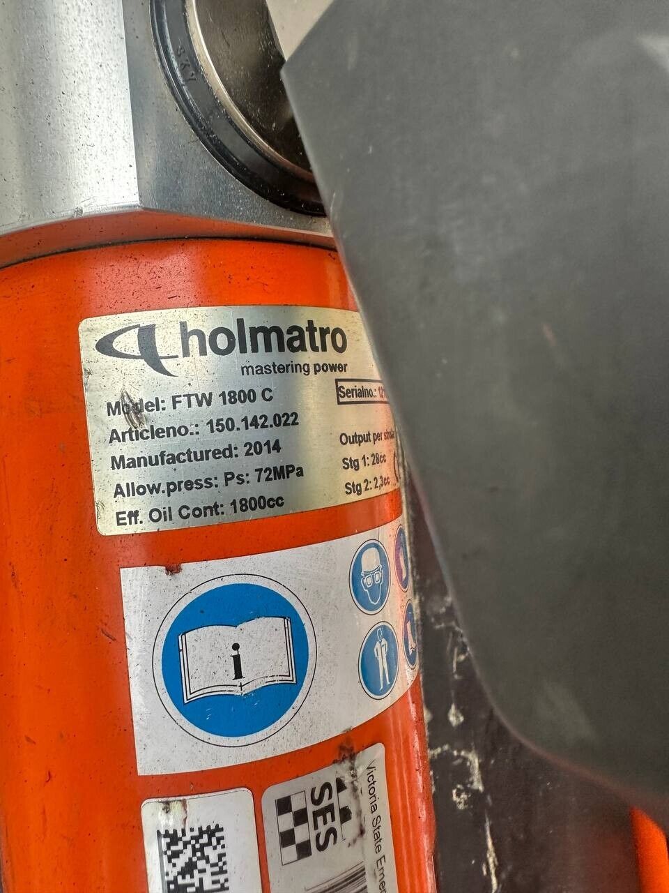 Holmatro FTW 1800 C Foot Operated Pump 2 Stage 72MPa 1800cc 6 Months Warranty