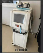 White medical laser machine with screen and controls, labeled Clatuu, in clinical setting