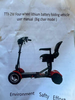 TTX-2W four-wheel lithium battery folding mobility scooter with big chair model