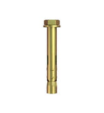 Brass expansion anchor bolt for concrete walls, heavy-duty fastener with hex nut head