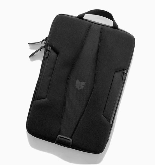 Code of Bell Annex Laptop Case in sleek black design, featuring durable Ecopak material and functional zippers.