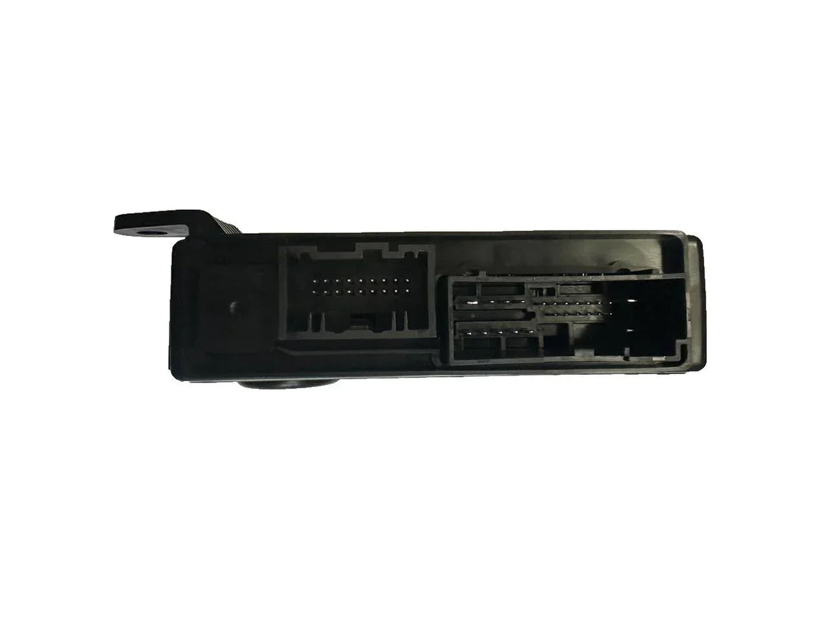 Black automotive electrical connector with dual ports for tractor or truck parts