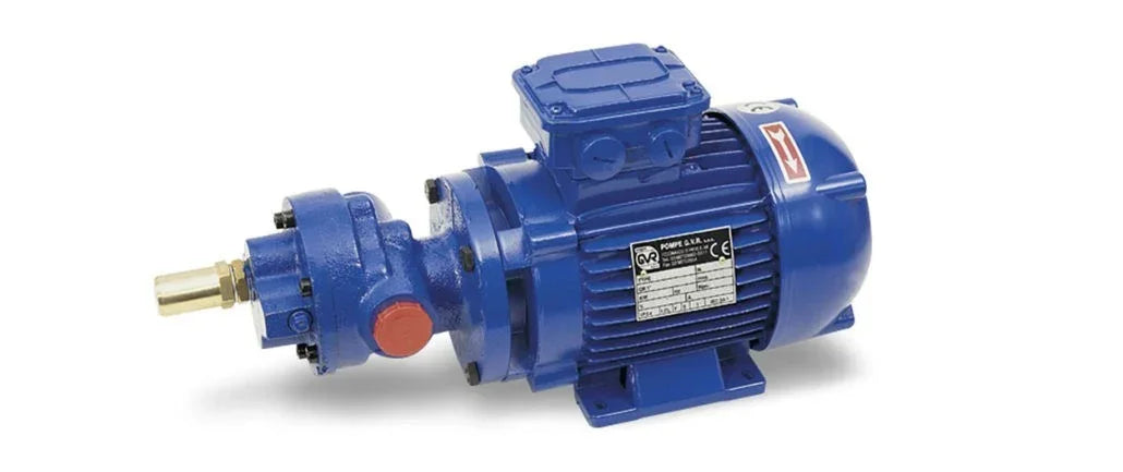 Blue industrial electric motor with gearbox, suitable for tractor parts and heavy machinery applications