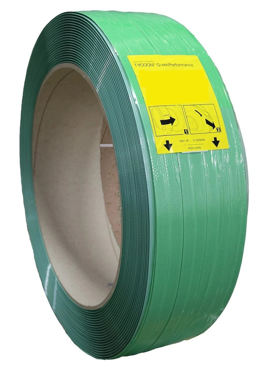 TYCOON High Tension Strap Polyster Strapping PET  12MM X 0.6MM X 2500M - GREEN