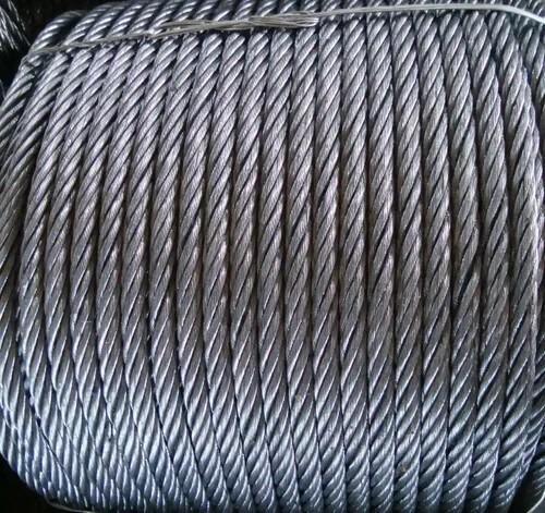 Coiled steel wire rope for industrial use, heavy-duty lifting and towing applications