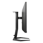 Sleek black monitor with adjustable stand for office setup