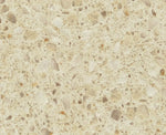 Beige speckled PVC table cover with stone-like texture for durable tablecloth use