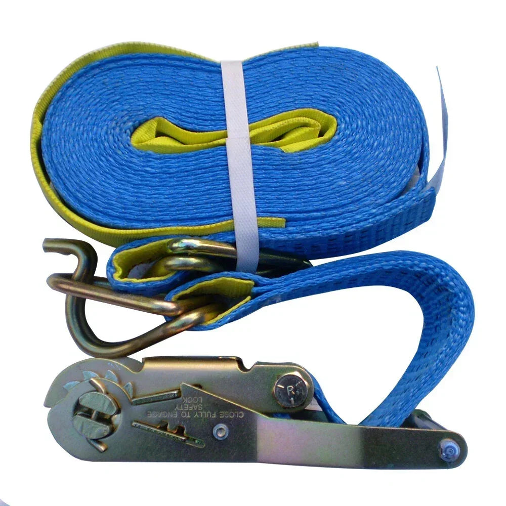 Car Ratchet Strap Tie Down 50mm x 9m with Hook & Keeper - 2500kg Capacity