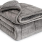 Sherpa Fleece Weighted Blanket for Adult, 15 Lbs Dual Sided Cozy Fluffy Heavy Bl