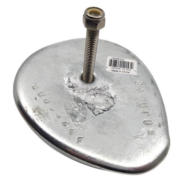 Metal tractor part with threaded bolt, labeled Made in China, for AGCO or EATON equipment