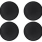 4x Black 28cm Round Non-Slip Serving Trays Plastic Food Tea Dinner Trays