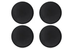 Four black circular tractor parts caps for AGCO or EATON equipment