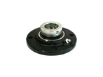 Black flanged bearing housing with metallic insert for industrial machinery