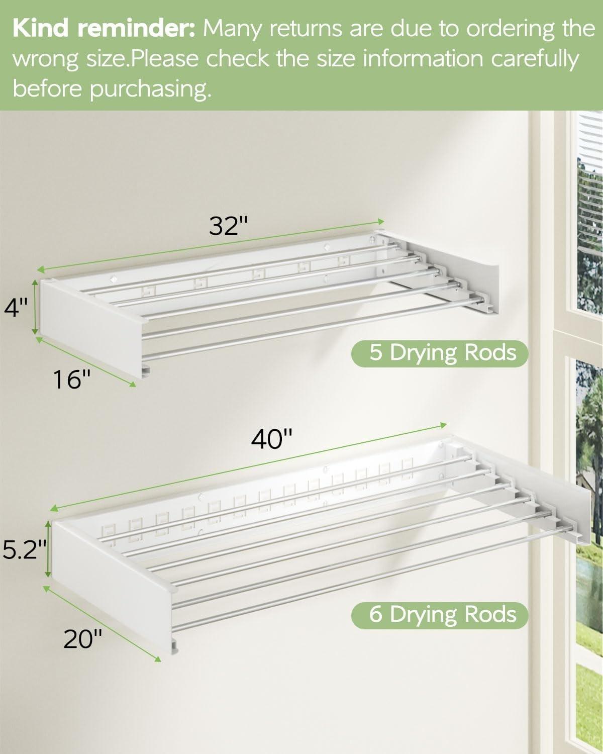 100CM Foldable Clothes Towel Drying Rack Wall Mounted Clothes Drying Rack White