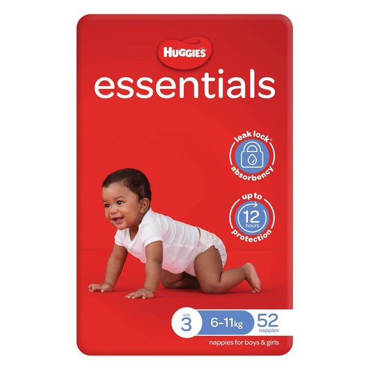 Huggies Essentials Nappies Size 3 (6-11kg) 52 Pack