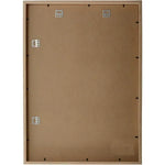 Wooden frame back with metal mounting brackets for wall display