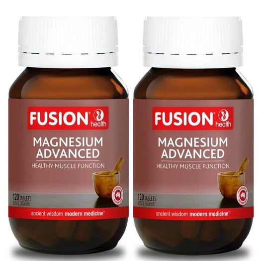 2 x Fusion Health Organic Magnesium Advanced 120 Tablets | Free Same-Day Shippin